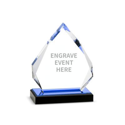 China 6'' Clear Diamond Acrylic Recognition Awards Trophy Plaque Customized Engraving for sale