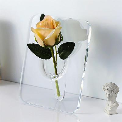 China 15 X 20cm Acrylic Lucite Flower Box , Clear Acrylic Flower Stands 8mm Thick for sale