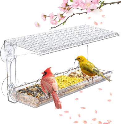 China JYD Plexiglass Bird Feeder Indoor Outdoor Window Montado com Cups de Sucção à venda