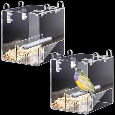 China OEM Transparente Lucite Acrílico Alimentador de Aves Com Dispensador Automático de Sementes Fácil de Instalar à venda