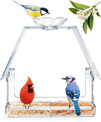 China Doorzichtig venster plexiglas vogelhuis met breed zicht sterke zuigbekers Te koop