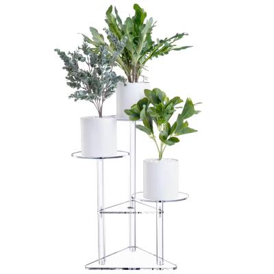 China Makkelijk te monteren Lucite Acryl Plant Stand, Acryl Flower Display Stand Schap Te koop