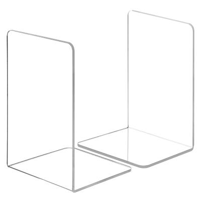 China Custom Size Acrylic Bookends Plexiglas Shelves Heavy Duty Desktop Book Organizer for sale