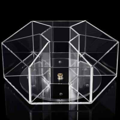 China Hexagon Acrylic Pen Cup 360 Grad drehbarer Acrylo-Organisator 7 Abteilungen zu verkaufen