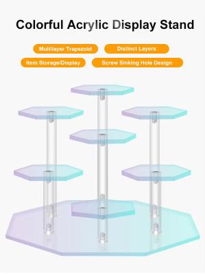 China 13cm Durchmesser x 9cm Sechseckenacryl-Displayregal für Aktionsfiguren Puppen Schmucklager zu verkaufen