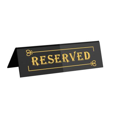 China Elegant Reseserved Table Acrylic Sign Board Stand For Weddings Offices Restaurants for sale