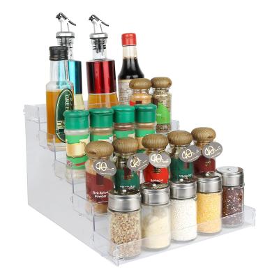 China 5Tier Spice Acrylic Shelf Organizer For Kitchen Cabinets Easy Snap Tool Free Installation for sale