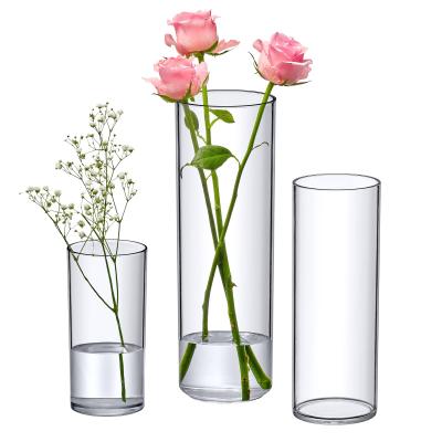 China Lucite Acrylic Cylinder Vases Wedding Centerpieces , Acrylic Flower Holder Custom Logo for sale