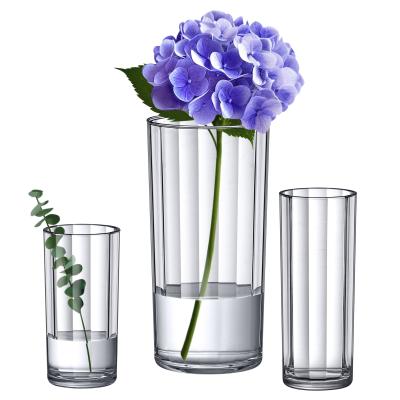 Cina Set di 3 pezzi Vaso di fiori acrilico cilindrico per i centripiedi di nozze Decorazione domestica in vendita