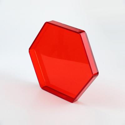 China Hexagon Shape Red Acrylic Tray Organizer PMMA Plexiglass Lucite Serving Tray for sale