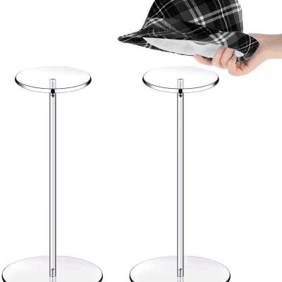 China Transparent Hat Acrylic Holder Plexiglass Cap Display Stand For Sun Cap Assembled for sale