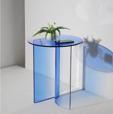 China Custom Color Acrylic Coffee Table Plexiglass End Table Modern Aesthetic Design for sale