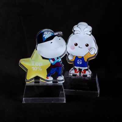 China Custom Cutting Shape Acrylic Award Lucite Trophy With UV Printing Anime Figures for sale