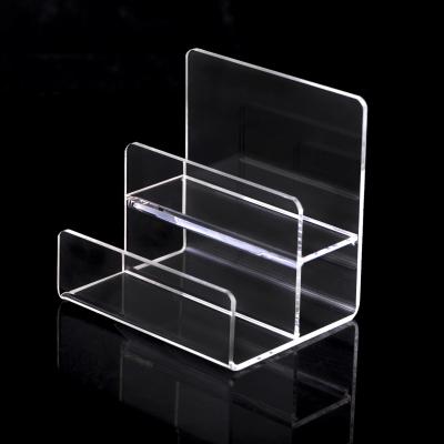 China Multi-Tier Acrylic Wallet Display Stand Plexiglass Retail Display Free Standing Holder à venda