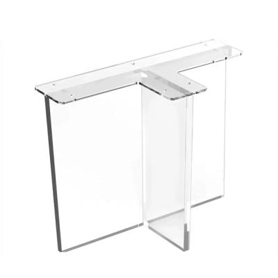 China Pierna de mesa de acrílico en forma de T Plexiglás Pierna de muebles de comedor de acrílico fácil montaje en venta