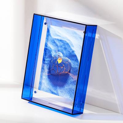 China Home Decor Blau doppelseitiges Acryl Foto Block Schatten Boxrahmen 8'X 12' zu verkaufen