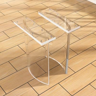 China Piernas de mesa acrílicas con forma de arco transparente y elegante Diseño flotante para mesas estándar o personalizadas de 60 x 20 x 75 cm en venta