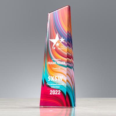 China Premio Creative Acrylic con Impresión UV, Placa Lucite para la Conferencia Anual de Empleados de la Empresa y títulos honoríficos en venta