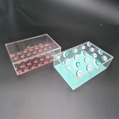 China Shop custom clear acrylic cosmetic box hinged cosmetic box pmma clear plexiglass display case cover factory eco-friendly and top quality for sale