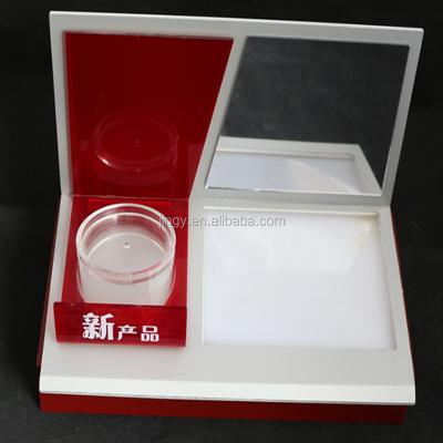 China Custom made pmma plexiglass eco-friendly and top quality countertop acrylic cosmetic skin care display makeup with mirror acrylic cosmetic display stand customize for sale