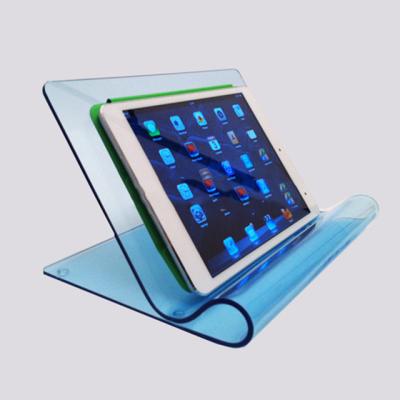 China Factory Factory Office Worktop Pmma Plexiglass Tablet Flexible Custom Light Blue Acrylic Display Holder Acrylic Tablet Holder for sale