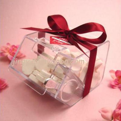 China Custom Clear PMMA Heatable Clear Plexiglass Crate Factory Candy Cube Jar Container Candy Box Acrylic With Lid Cover for sale