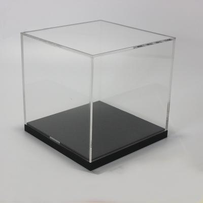 China Custom clear plexiglass pmma gift box eco-friendly and top quality factory souvenir baseball golf ball acrylic display case with base for sale