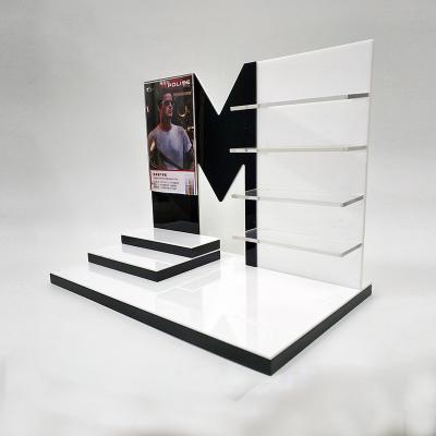 China Custom white plexiglass pmma factory shape eco-friendly and top quality eyewear M acrylic eye glasses acrylic glass display stand tray countertops for sale