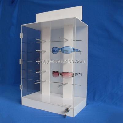 China Convenient and durable factory custom pmma plexiglass acrylic eyewear glasses display display box with lock glass display cabinet with locked door for sale