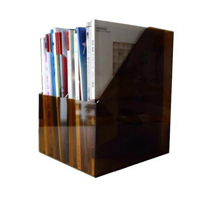 China Factory eco-friendly and top quality pmma plexiglass magazine display stand custom clear desktop acrylic stand home office book display stand for sale