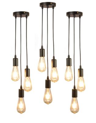 China Industrial Black Iron Bedroom Pendant Light Chandelier For Kitchen for sale