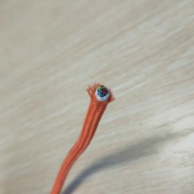 China All Lights Around Orange 3X0.75mm2 Braided Electrical Wire 3 Core Textile Fabric Cable To Light Cord Connector for sale