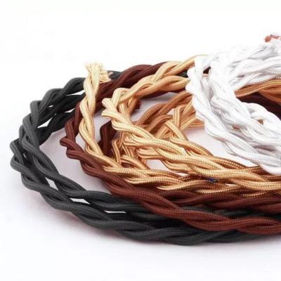 China All lights CE/VDE /SAA/US braided fabric electric wire textile cable cotton tie fabric copper electric wire for sale