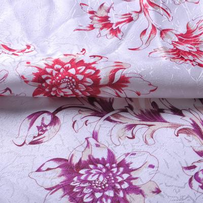 China Memory heat transfer jacquard bedding sheet printed polyester fabric stock design for sale