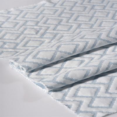 China Blue And White Anti-UV Yarns Intertwine With Simple Fashion Pattern Mattress Fabric for sale