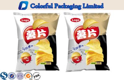 China Recyclable laminated plastic potato chips bag with Back side sealing for sale