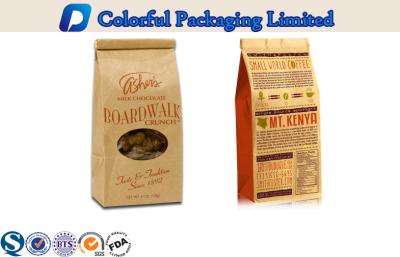 China Coffee Packaging Gravure Printing Kraft Paper Stand Up Pouch With Side Gusset for sale