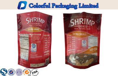 China Heat Seal Resealable shrimp Stand Up Pouch with Window , Custom Printed for sale