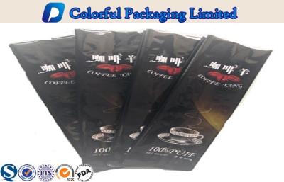 China Black Side Gusset Coffee Packaging Bags with Tin Tie / Heat Seal for sale