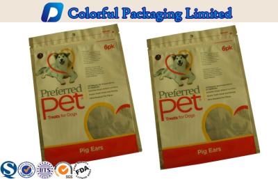 China Three Side Seal Ziplock Pet Food Packaging pouch Food Grade for dog food for sale