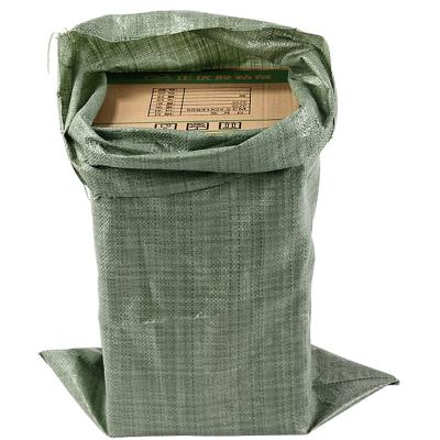 China Cheapest Recyclable Recycle PP Woven Sandbag Cement Bag Green Garbage PP Woven Bag for sale