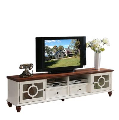 China Contemporary Customizable Antique Television Original Design TV Stand Furniture Glass Wood TV Cabinet for sale