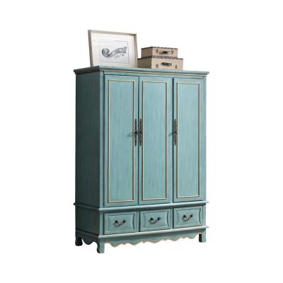 China American original design country style green clothes closet storage cabinet wardrobe cabinets for sale