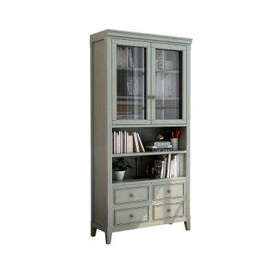 China Original Design Wardrobe Solid Wood Display Locker High Against The Wall With American Glass Door Bookcase for sale