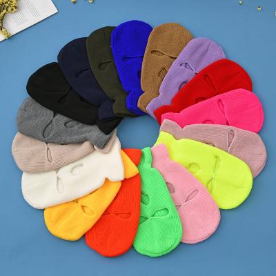 China Outdoor Knitting Colorful Neon Hole Ski Cap Ski Mask Ski Hat 3 Wholesale COMMON COMMON for sale