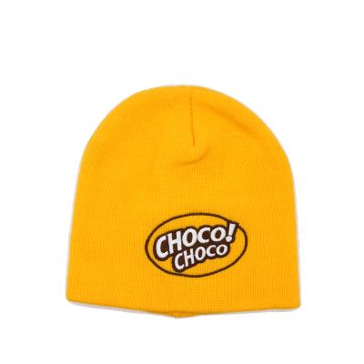 China Gray Winter Beanie Hats Custom JOINT Embroidered Hat For Kids for sale