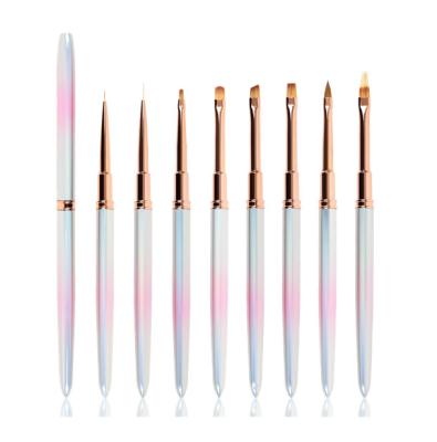 China Wholesale New Hot Custom Made High Quality Pure Hair Acrylic Nail Art Brush Durable Style 100% Kolinsky for sale