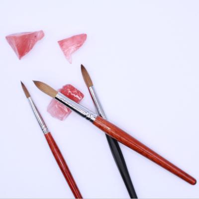 China Beauty Care Make Tools Top Selling Classic Red Wooden Handle Provide OEM / ODM Service Crimped Round Nail Brush for sale