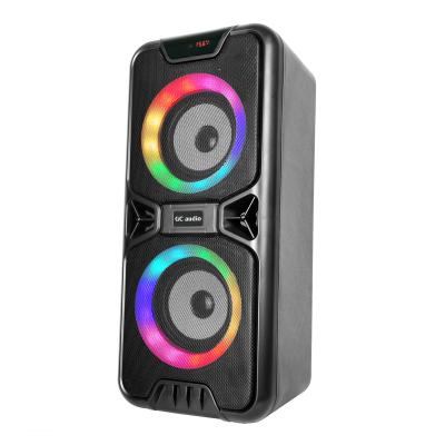 China Portable Wireless Party Box TWS Multimedia BT Wireless Speaker with Full Bass and Power Excite Party Lights Rechargeable Battery fm for sale