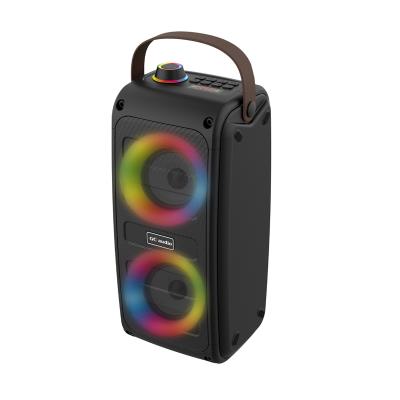 China New Hot Selling Dual 3 Inch High Quality Portable Wireless BT Bass Speaker Wireless With Colorful Light RGB LED fm radio usb tf for sale